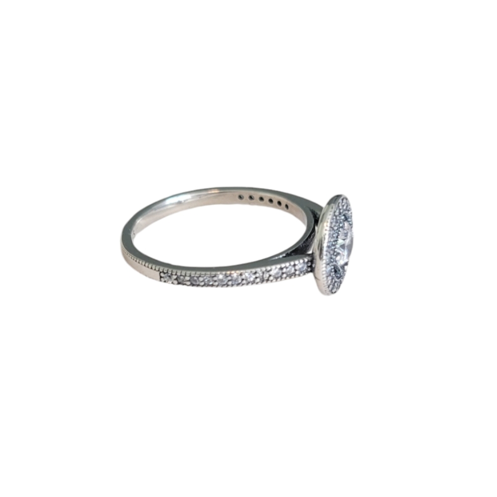 🎆Sterling Silver 925 Promise Engagement Ring Sparkling Rhinestones Size 7, 8 - Picture 3 of 5